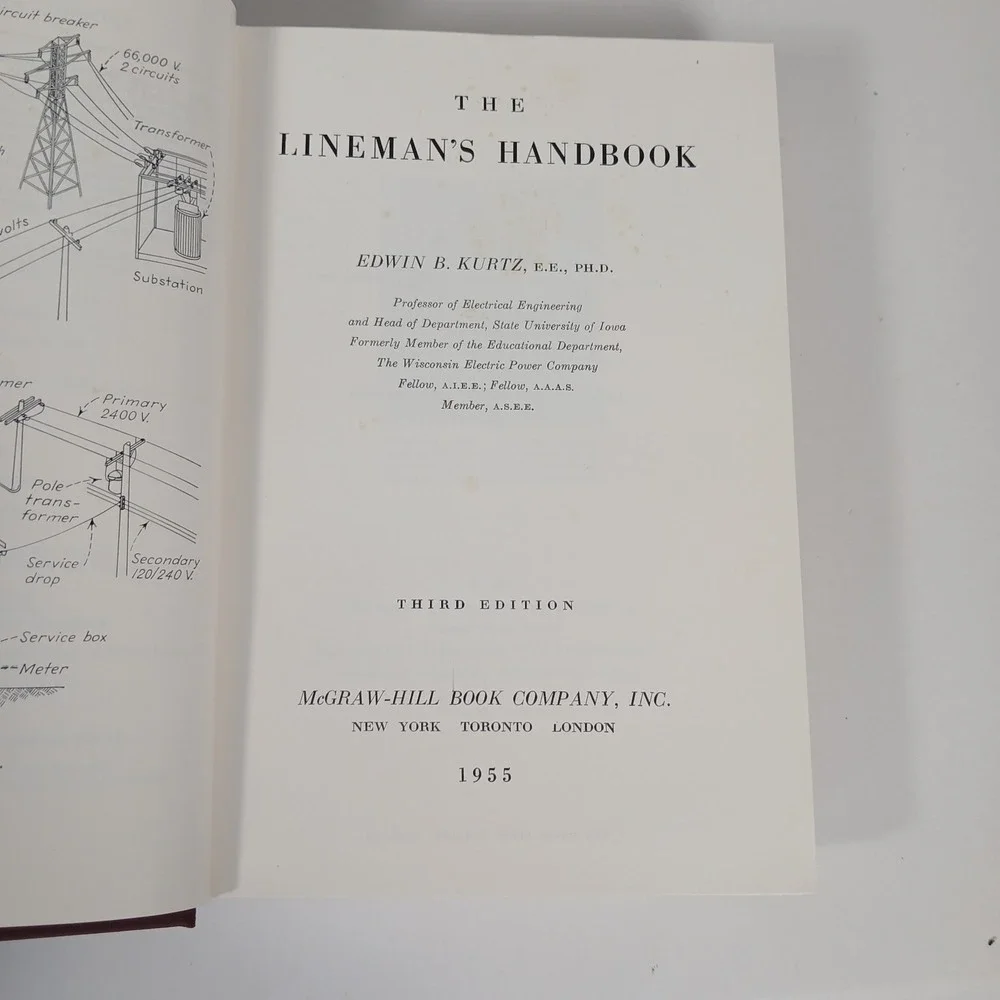 The Lineman's Handbook (Kurtz) 3rd Edition 1955 HC — McGraw-Hill